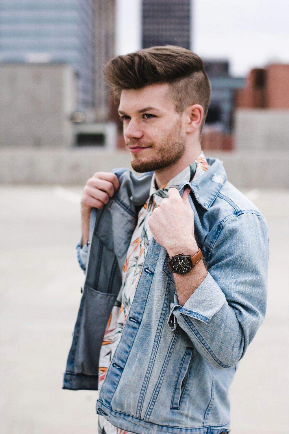 Contemporary Shearling Collar Leather Jacket